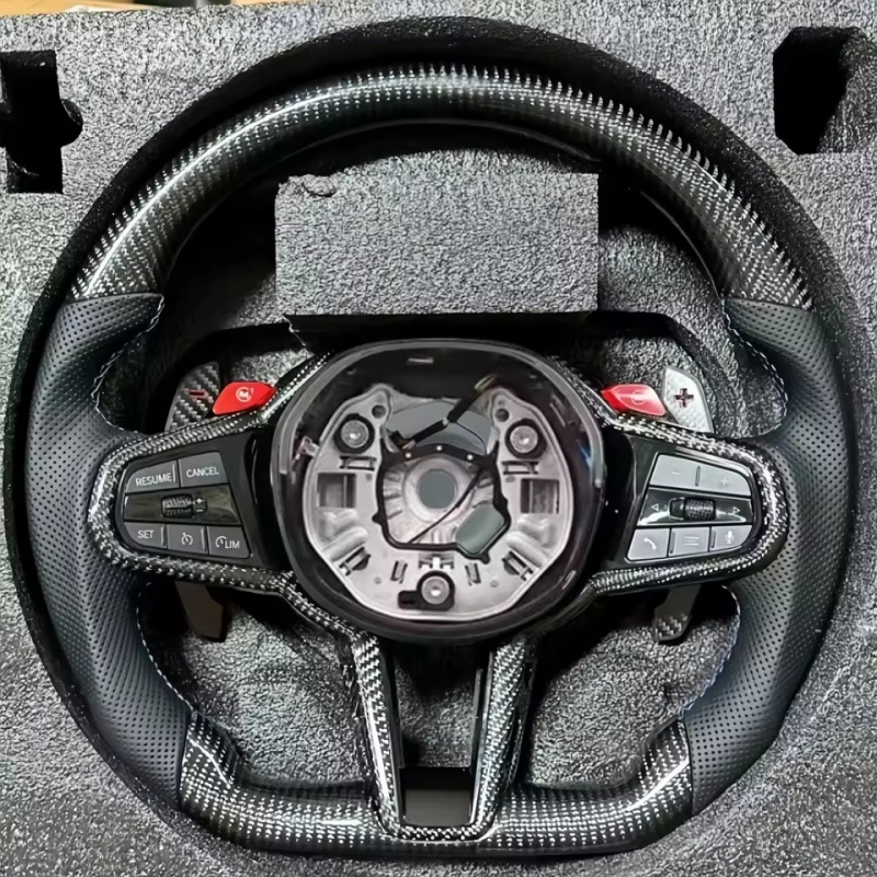 Car Accessories Papar - Car Steering Wheel Carbon Fiber Leather