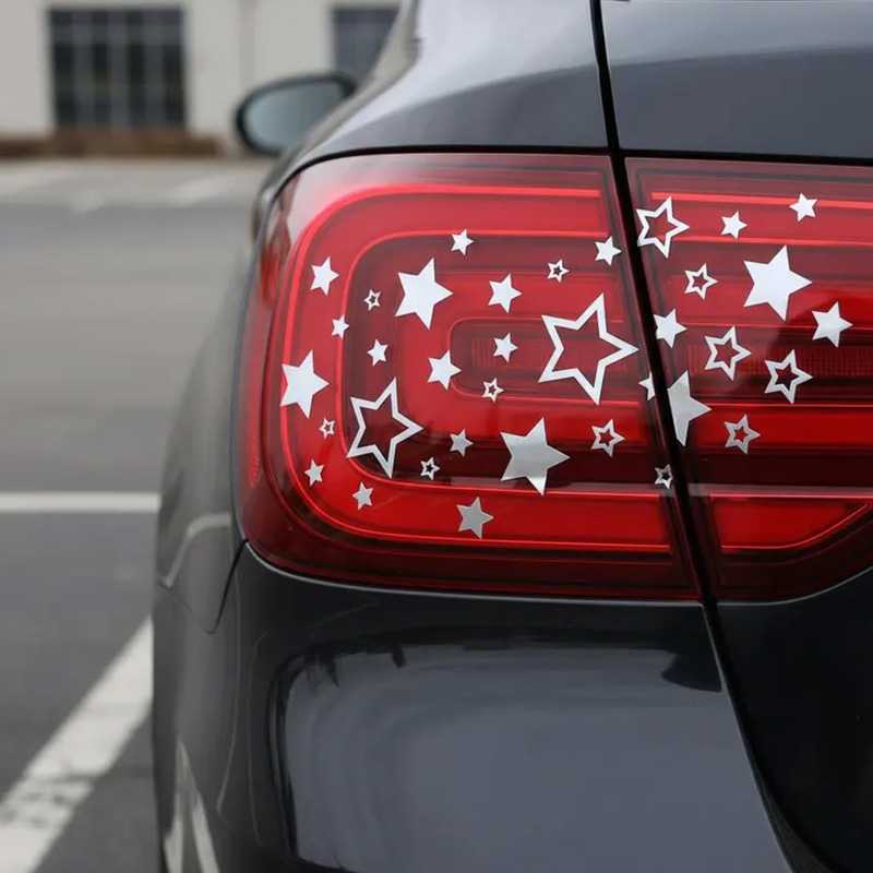 Car Accessories Girly - Holographic Star Car Stickers For Light
