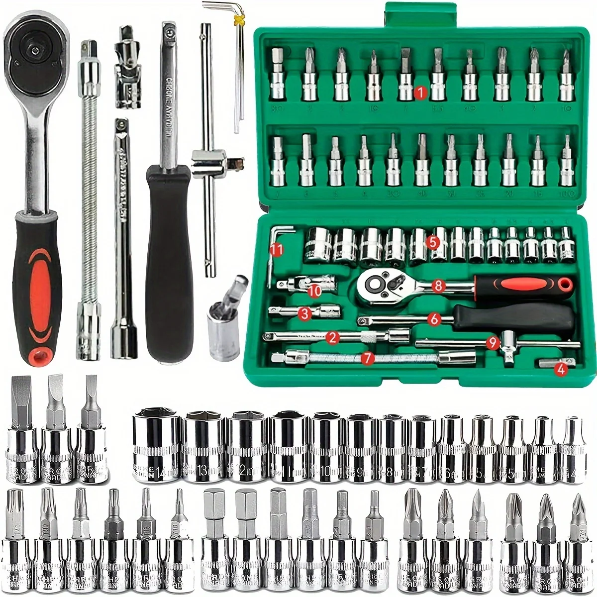 46pc Drive Socket Set 1/4 inch - đánh giá và giá Car Accessories Workshop
