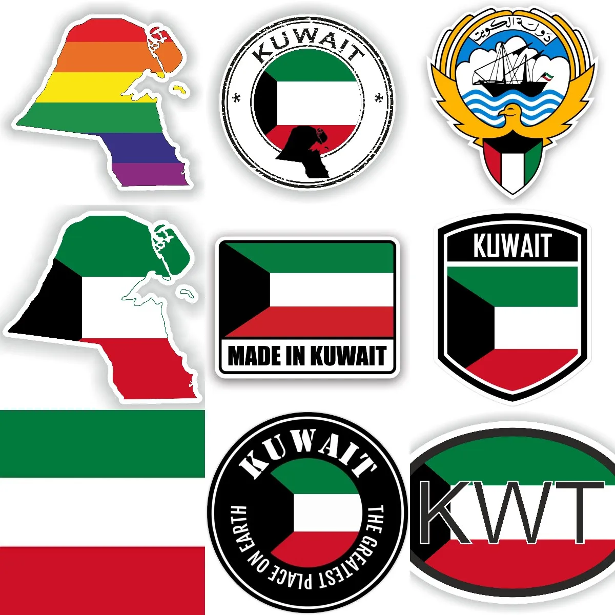 KWT Kuwait Flag Map National E - đánh giá và giá Car Accessories Kuwait